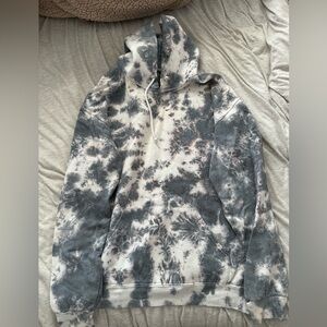 Artist Union grey and white tie-dye sweatshirt. Drawstring hood. Size Large